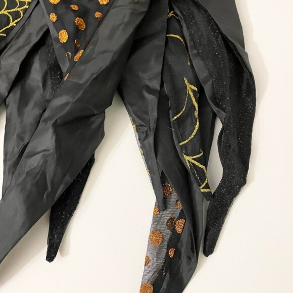 Amscan Black Spiderweb Polkadot Glitter Halloween Mantle Scarf 32.5 x 72 Inch - Picture 11 of 13